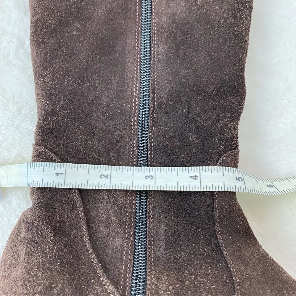 Tabarca By Pepa Brown Suede Embroidered Calf Boots Size 38